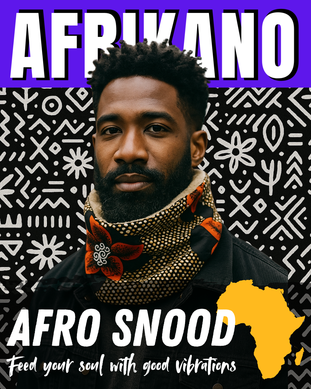 AFRO SNOOD ORANGE FLOWERS